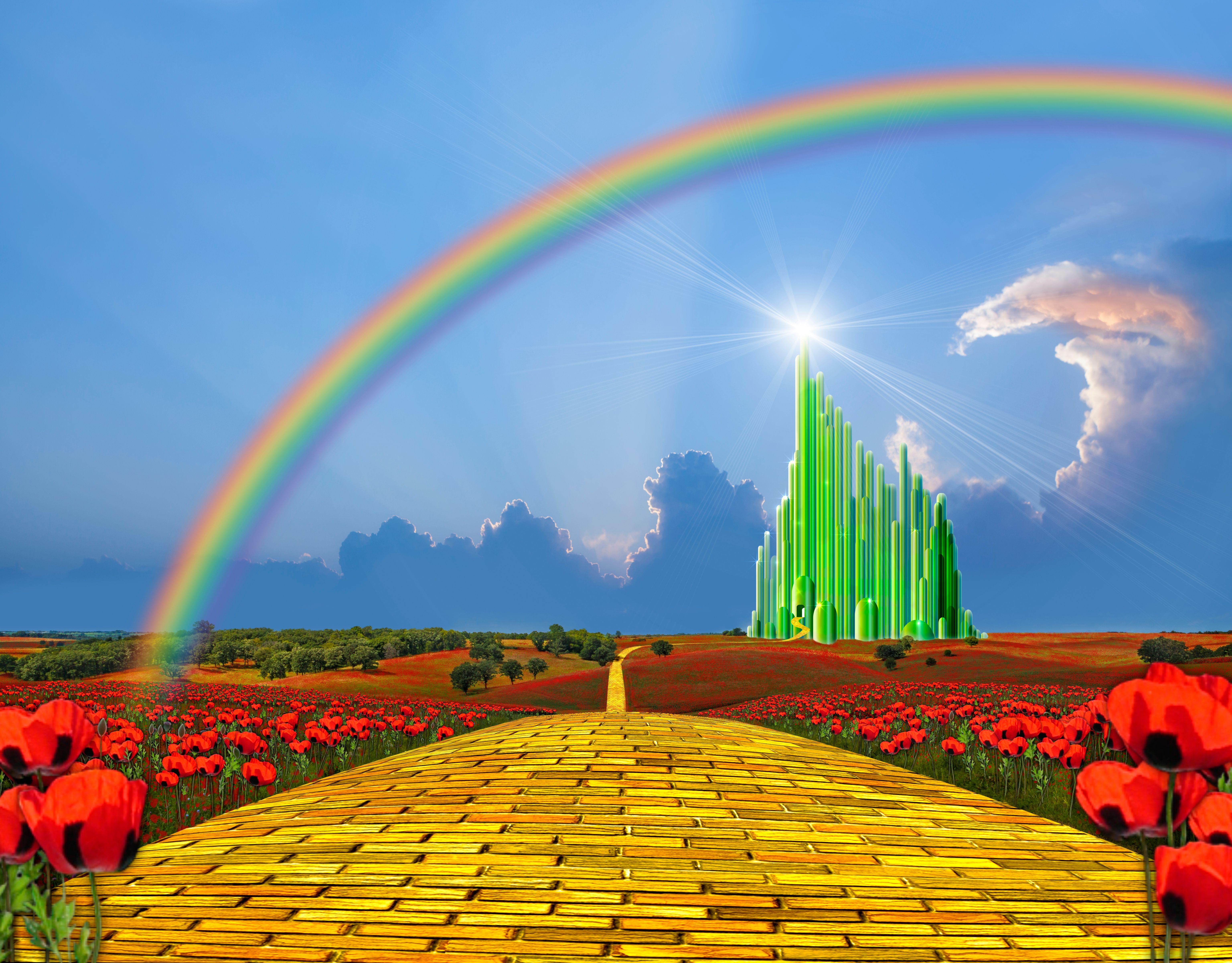 Yellow brick road and rainbow from Wizard of Oz