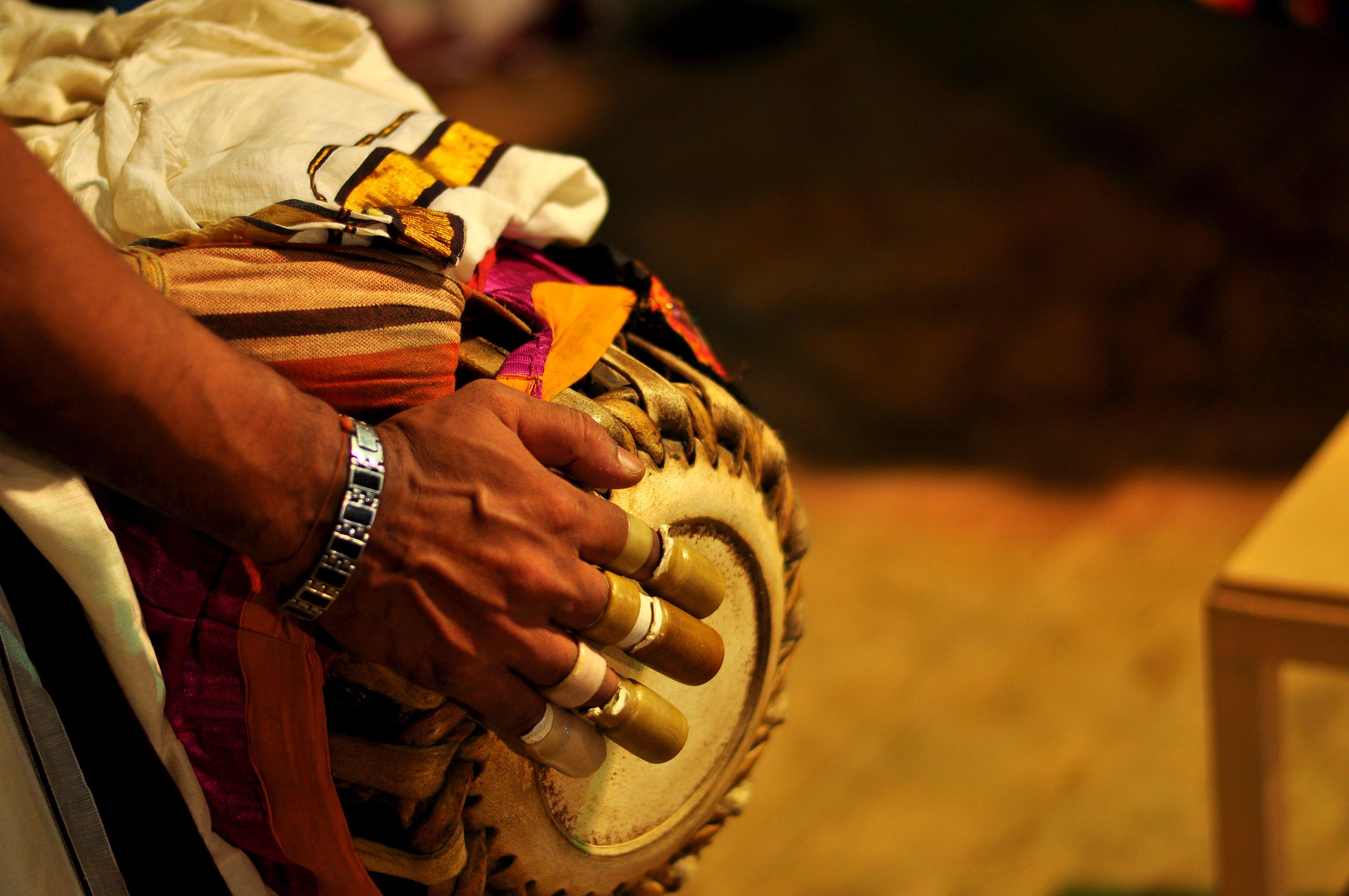 Drum used in tal music lesson