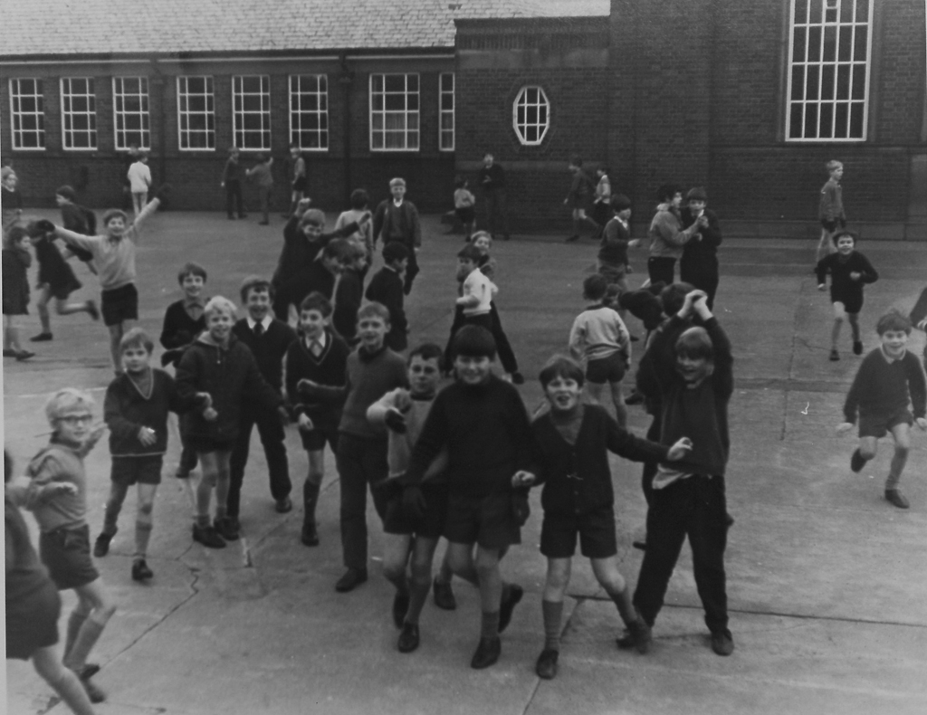 1960s children in school playground.