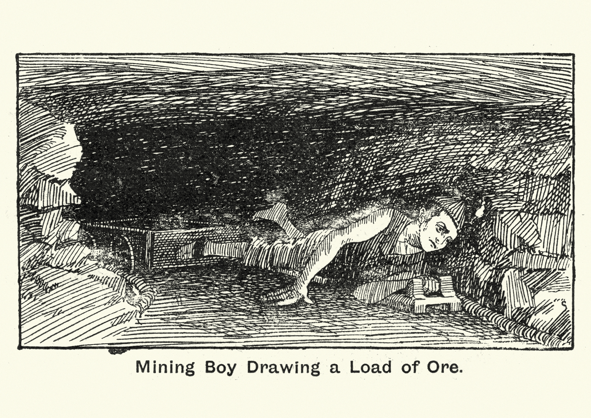sketch of mining boy
