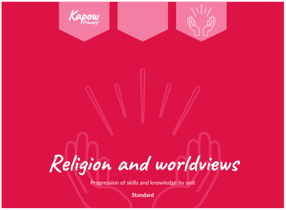 The front cover thumbnail image of the R&W key skills and knowledge by unit document featuring the pair of hands symbol.