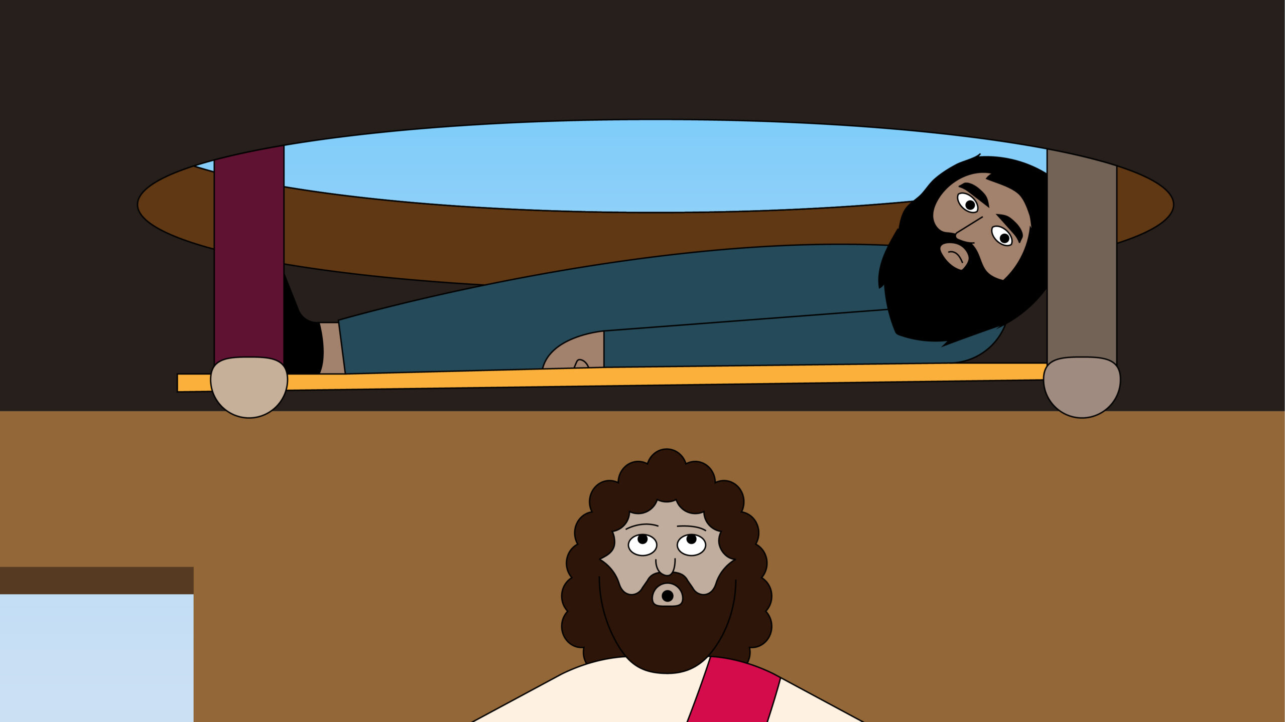 Jesus heals a man