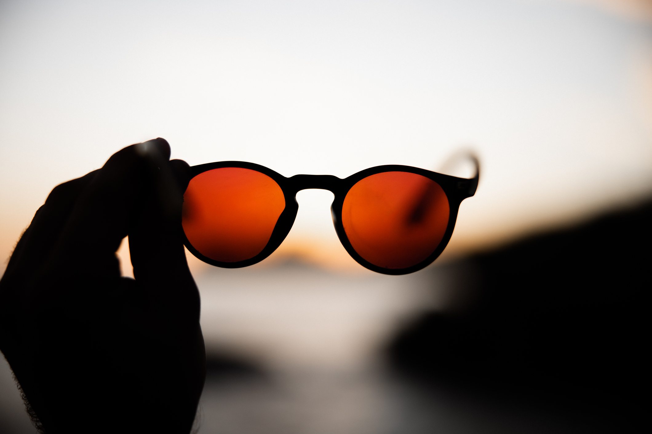 Looking through a pair of tinted sunglasses