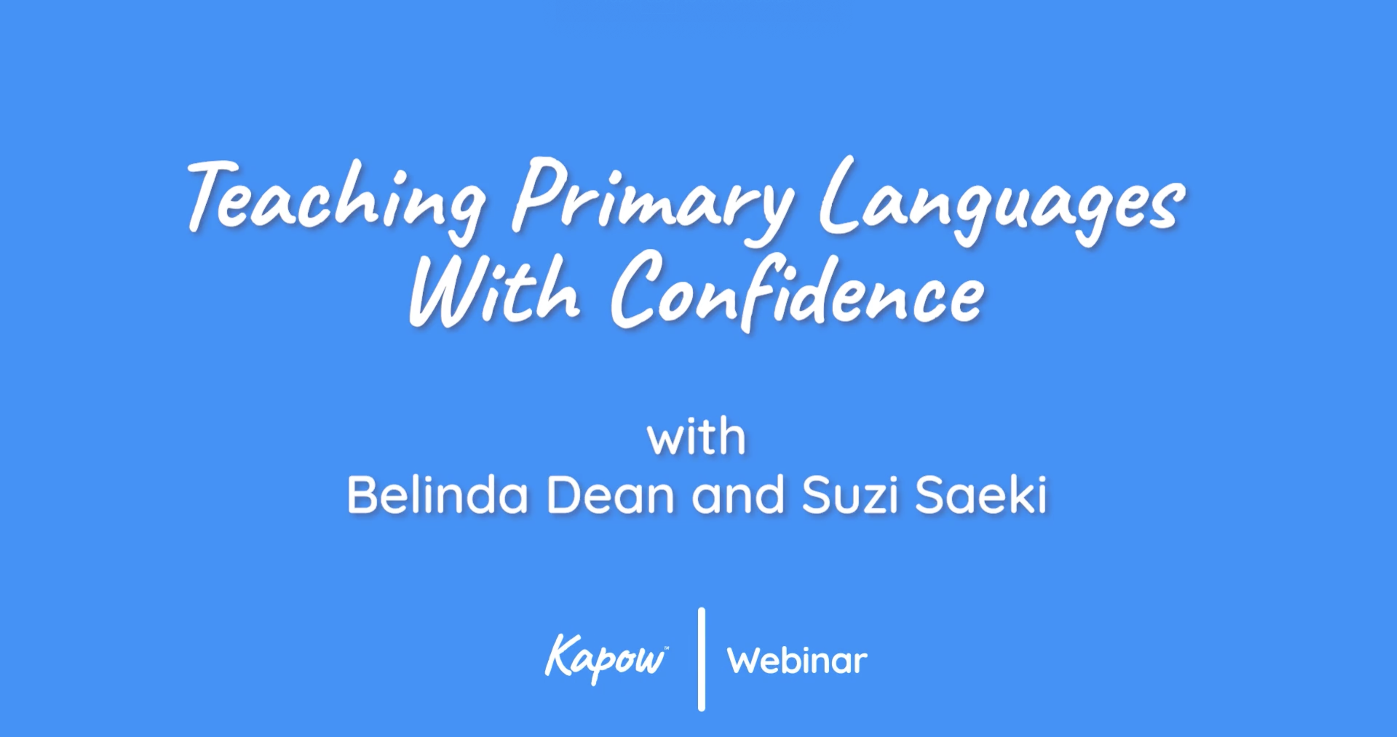 Video cover image of webinar for teaching primary languages with confidence