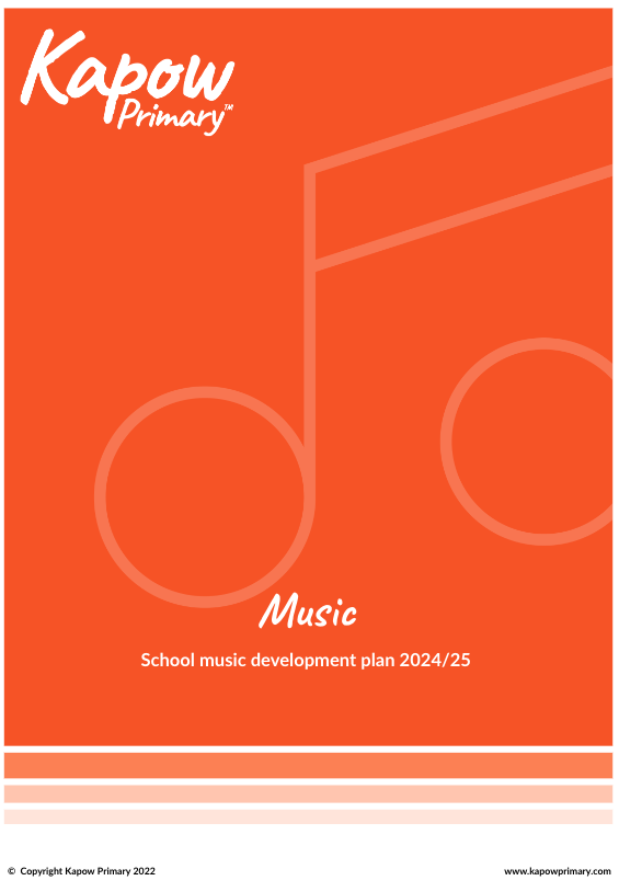Cover page for a Music school music development plan 2024/25.