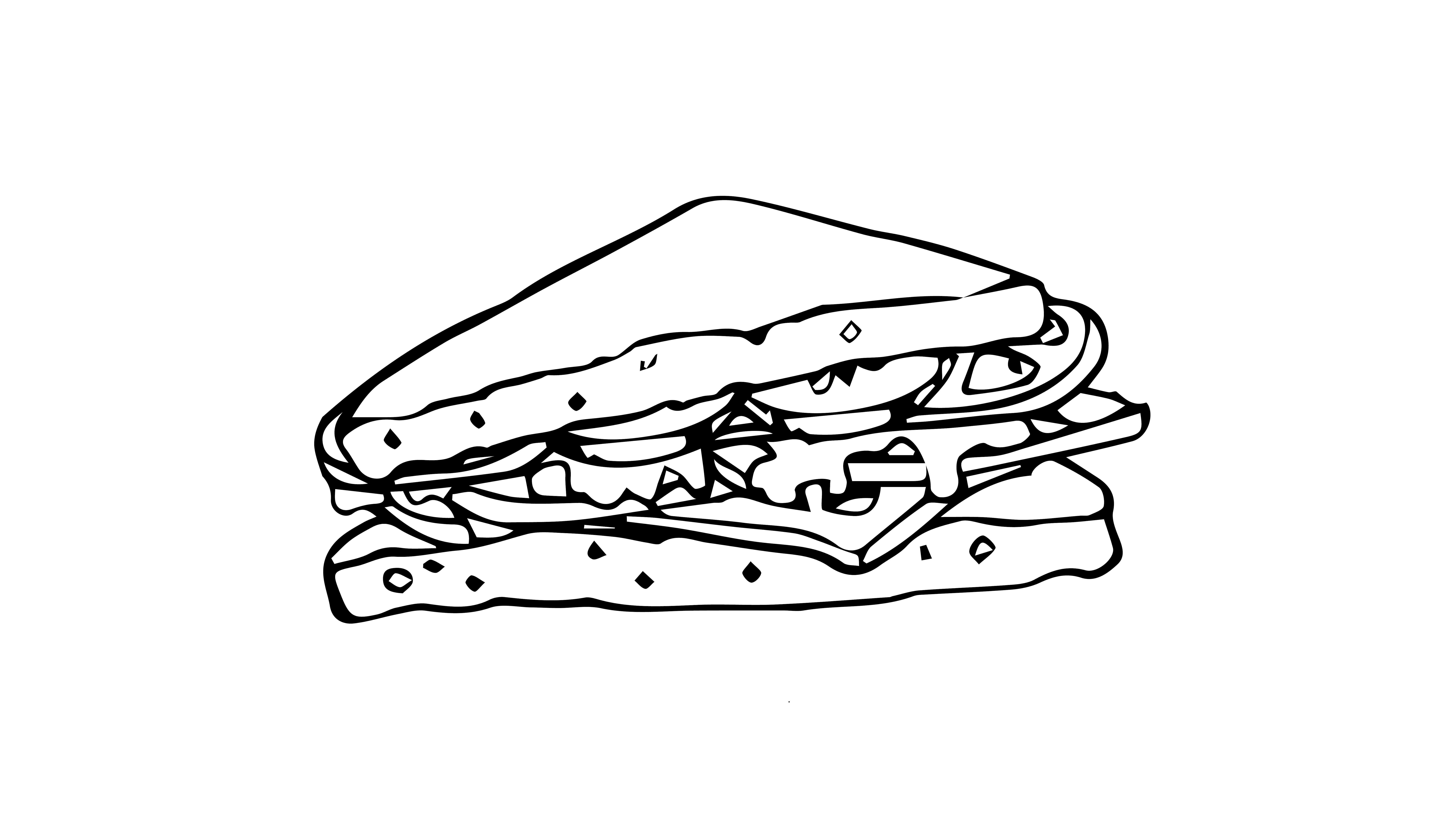 line drawing of a sandwich
