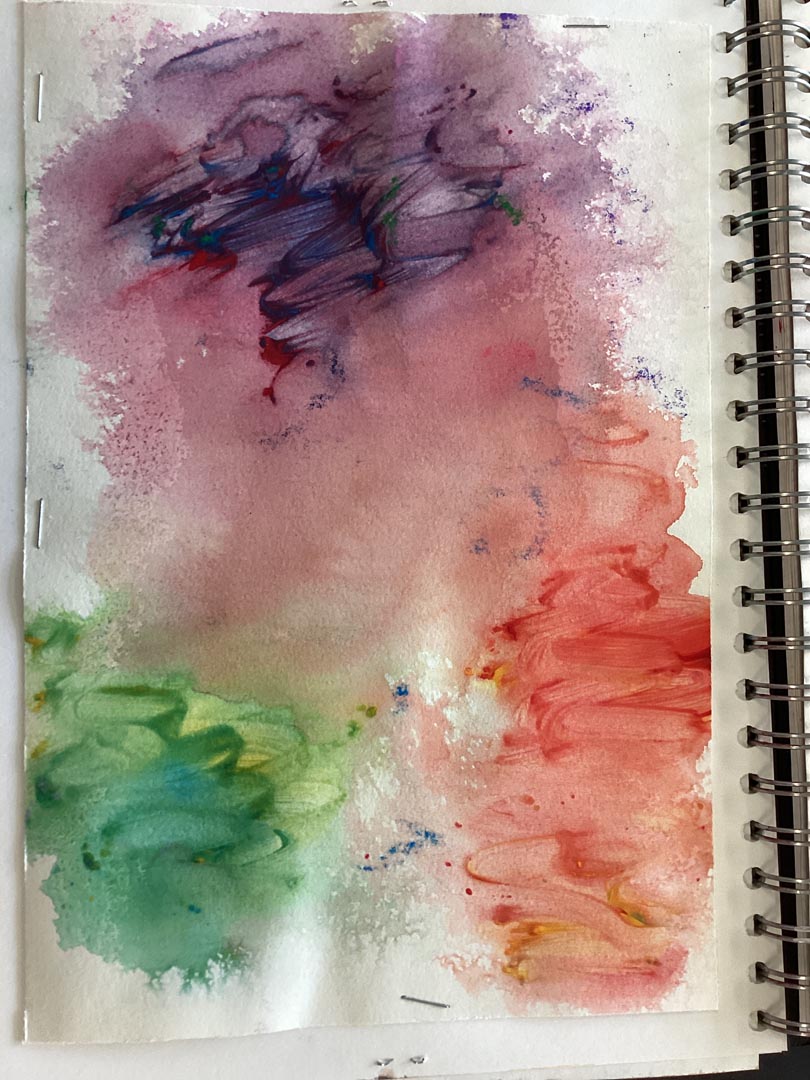 Results of colour mixing with paints on paper