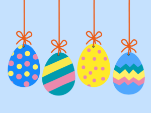 Colourful easter egg hanging decorations